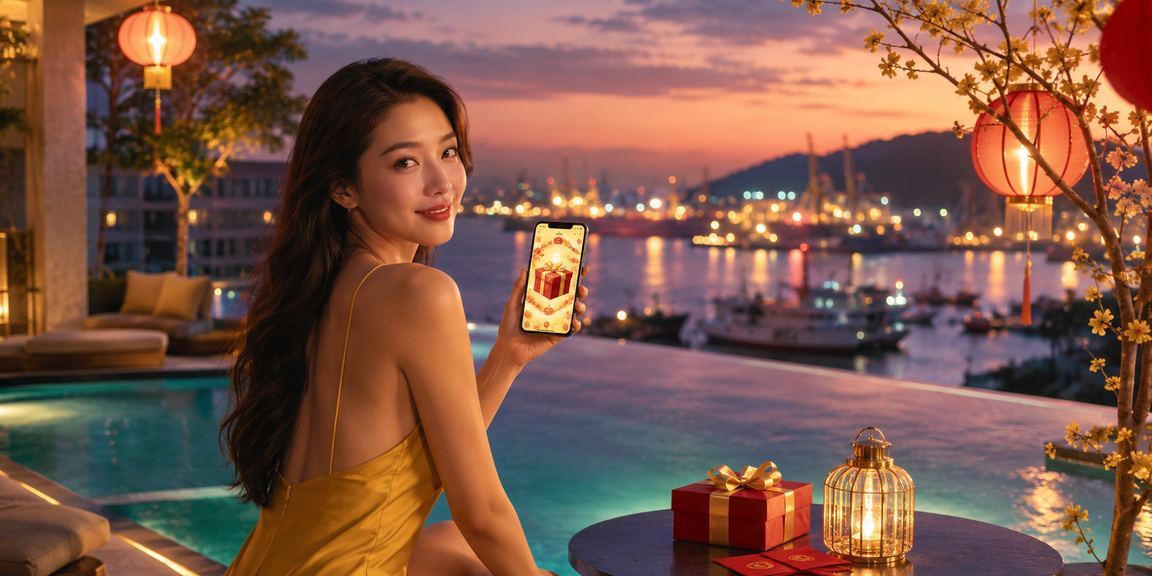 Phong bì đỏ và đèn lồng tại Vũng Tàu, biểu tượng ưu đãi dịp lễ